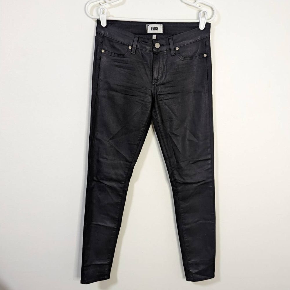 PAIGE Verdugo Ultra Skinny Black Silk Jeans